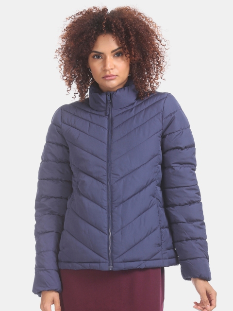 

GAP Women Navy Blue Solid Lightweight Padded Jacket
