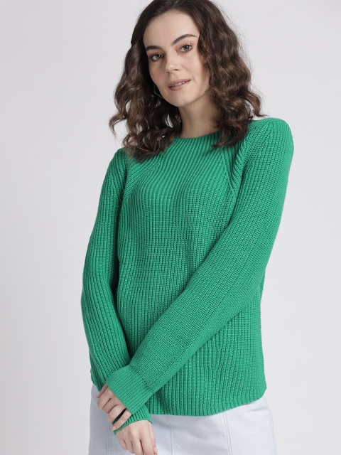 

GAP Women Shaker Stitch Crewneck Sweater, Green