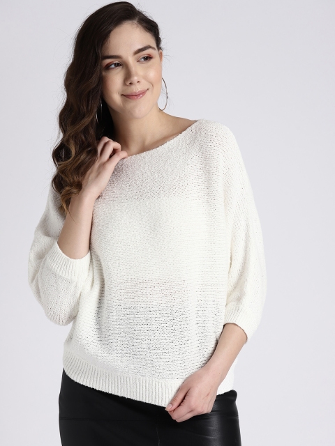 

GAP Women White Solid Pullover