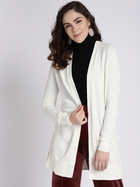 

GAP Women Off-White Self Design Cardigan
