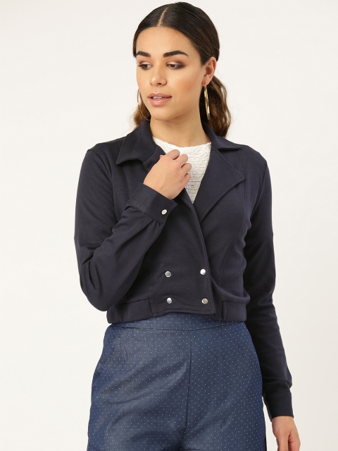 

Style Quotient Women Navy Blue Solid Tailored Jacket