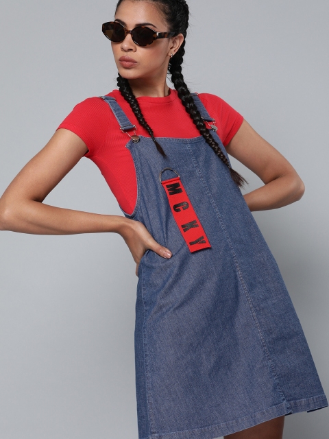 

Kook N Keech Disney Women Blue Denim Pinafore Dress