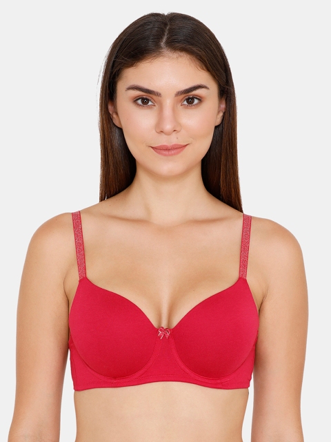 

Zivame Pink & Pink Solid Underwired Lightly Padded T-shirt Bra ZI101NFASH00