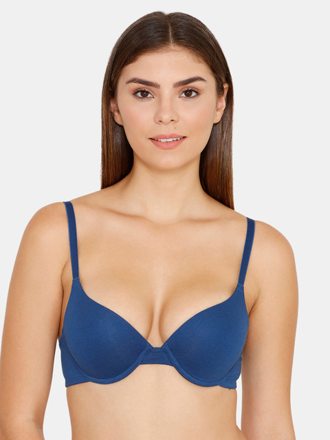 

Zivame Blue Solid Underwired Lightly Padded T-shirt Bra ZI1950FASHA