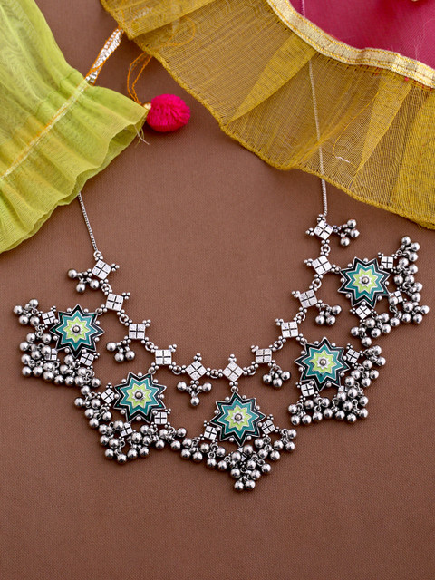 

Studio Voylla Silver-Plated Oxidised Necklace