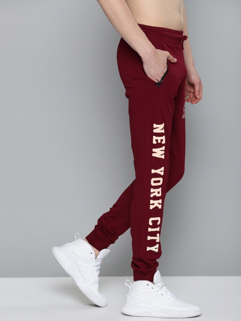 

HERE&NOW Men Maroon Printed Joggers