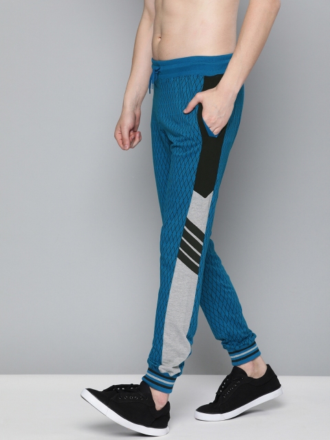 

HERE&NOW Men Blue Printed Joggers