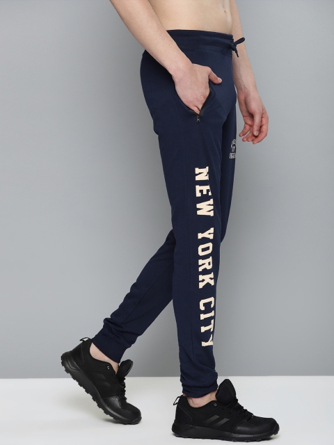 

HERE&NOW Men Navy Blue Printed Joggers