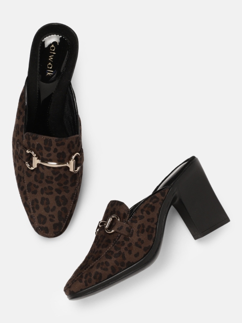 

Catwalk Women Brown & Black Printed Mules