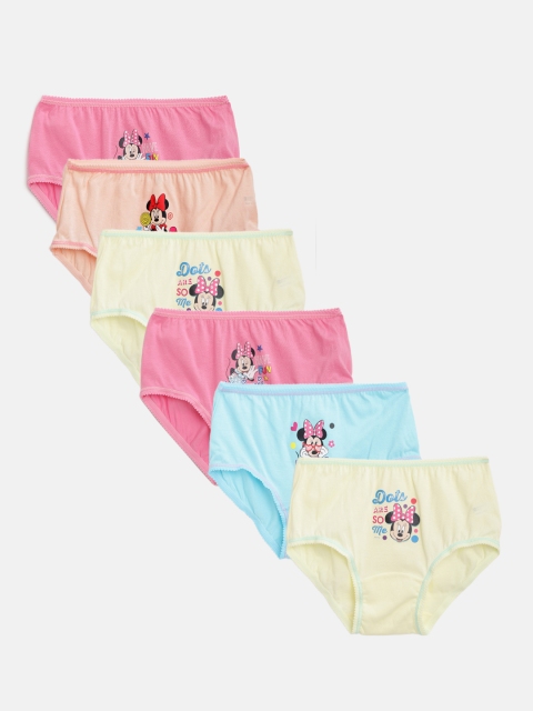 

Bodycare Kids Girls Pack of 6 Printed Hipster Briefs 944ABCDAB, Pink