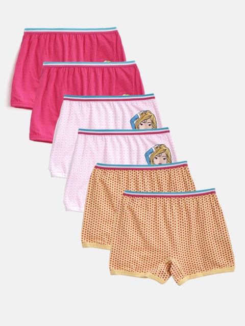 

Bodycare Kids Girls Pack of 6 Short Trunks 8411ABCABC-65, Pink