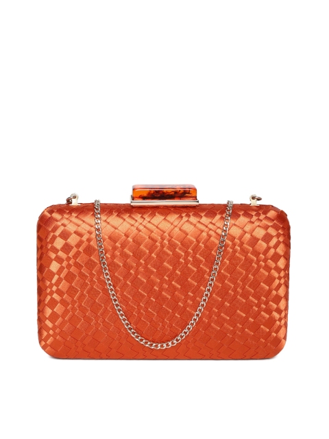 

Forever New Orange Textured Box Clutch