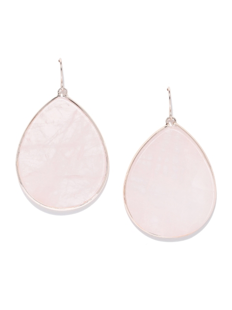 

Forever New Pink Teardrop-Shaped Drop Earrings with Semi-Precious Stones
