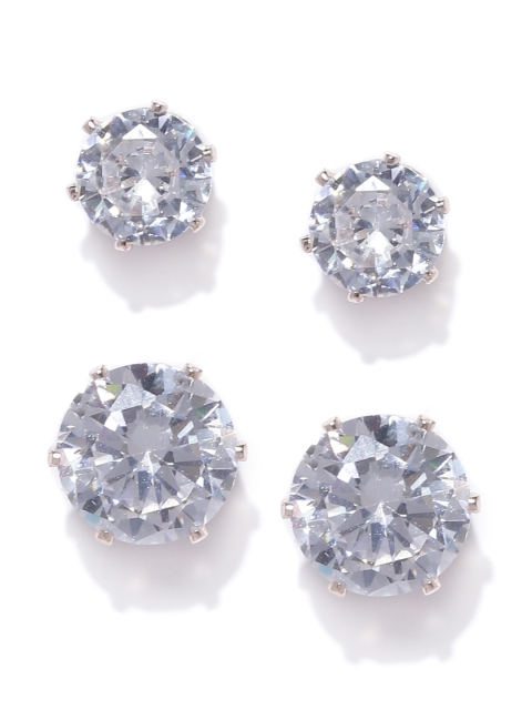 

Forever New Set of 2 Rose Gold-Tone CZ Studded Studs