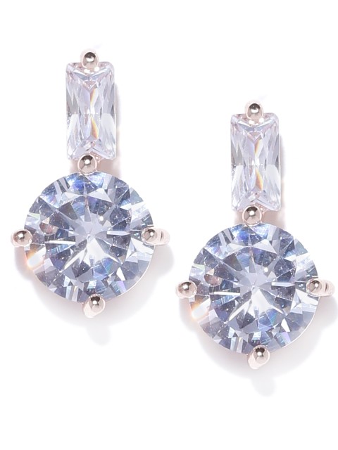 

Forever New Rose Gold-Toned CZ Studded Circular Studs