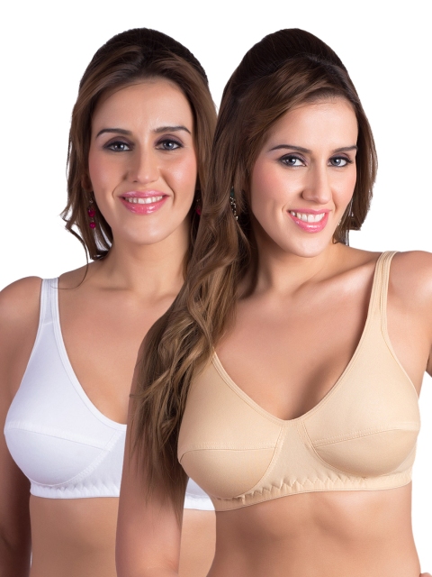 

Rajnie Pack of 2 Full-Coverage Bras RJ-662-WH-SK-NS, White