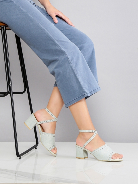 

Roadster Women Grey Mid-Top Heels with Studded Detail