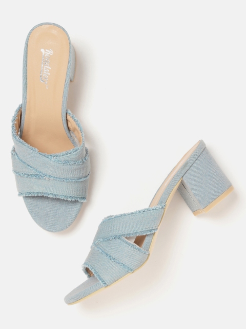 

Roadster Women Blue Solid Denim Block Heels