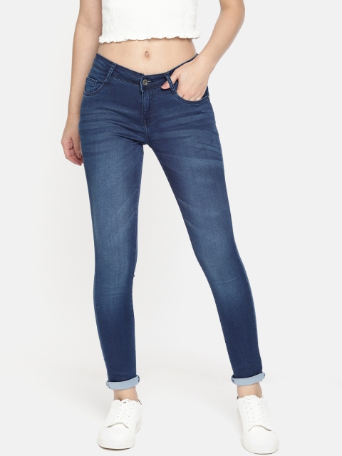

AND Women Navy Blue Skinny Fit Mid-Rise Clean Look Stretchable Jeans