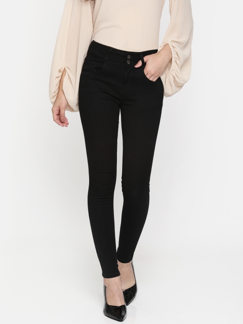 

AND Women Black Skinny Fit High-Rise Clean Look Stretchable Jeans