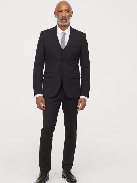

H&M Men Black Suit Sustainable Trousers Slim Fit