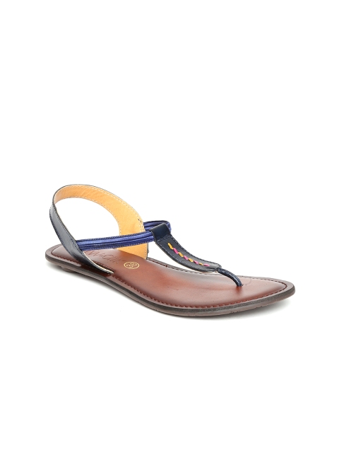 

Catwalk Women Navy Leather Flats, Navy blue