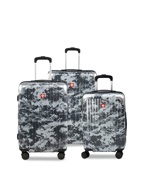 

Swiss Military Unisex Multi Color Camaflouge Print Set of 3 Trolley Bags
