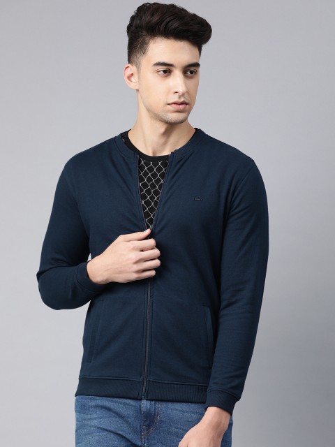 

Van Heusen Men Navy Blue Solid Sweatshirt