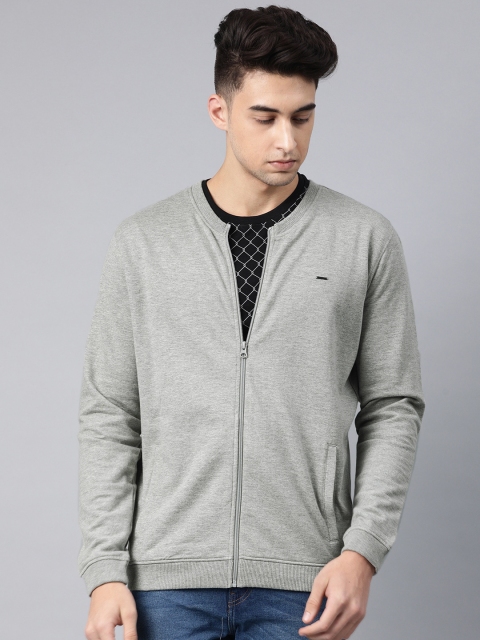 

Van Heusen Men Grey Melange Solid Sweatshirt