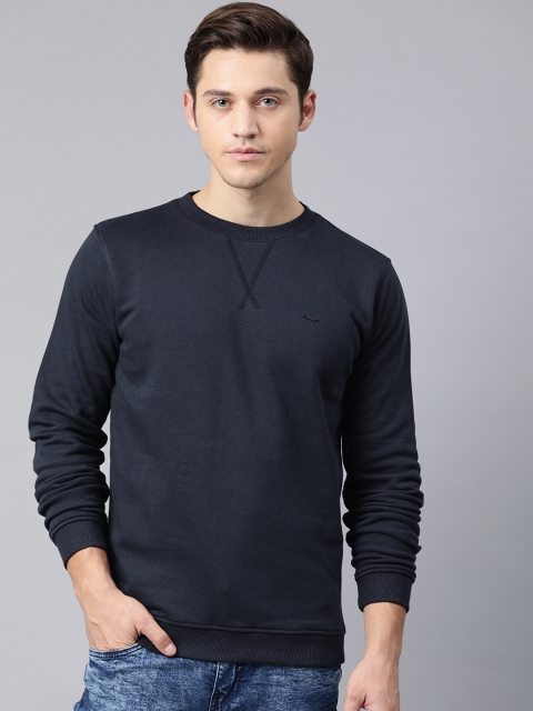 

Van Heusen Men Navy Blue Solid Sweatshirt