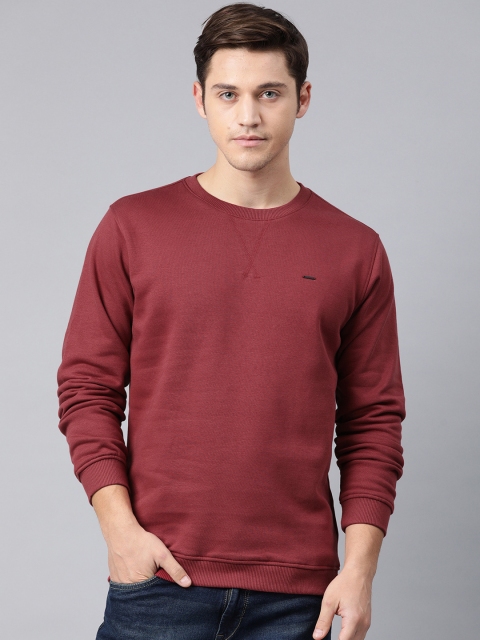 

Van Heusen Men Red Solid Sweatshirt