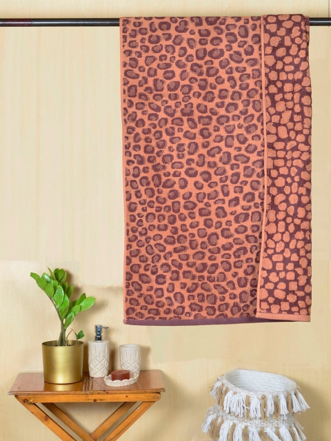 

Avira Home Brown Printed 460 GSM Cotton Bath Towel