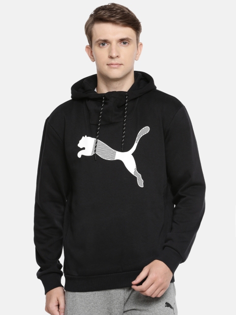 

Puma Men Black Printed Hooded Sweatshirt