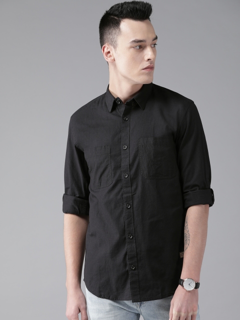 

DENNISON Men Black Modern Regular Fit Solid Casual Shirt
