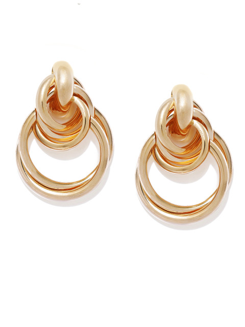 

Blisscovered Gold-Toned Circular Drop Earrings