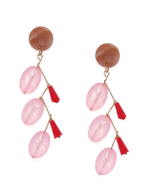 

Blisscovered Pink Contemporary Drop Earrings
