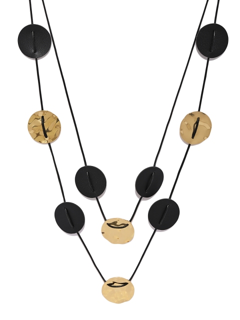 

Blisscovered Women Black & Gold Layered Necklace