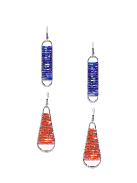 

Blisscovered Set of 2 Geometric Drop Earrings, Blue
