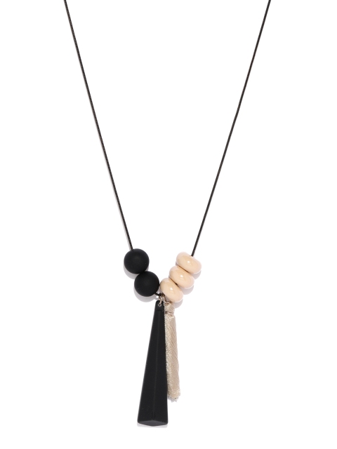 

Blisscovered Women Black & Beige Pendant with Chain