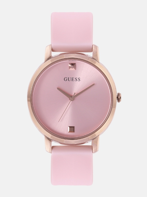 

GUESS Women Pink Diamond Studded Analogue Watch W1210L3