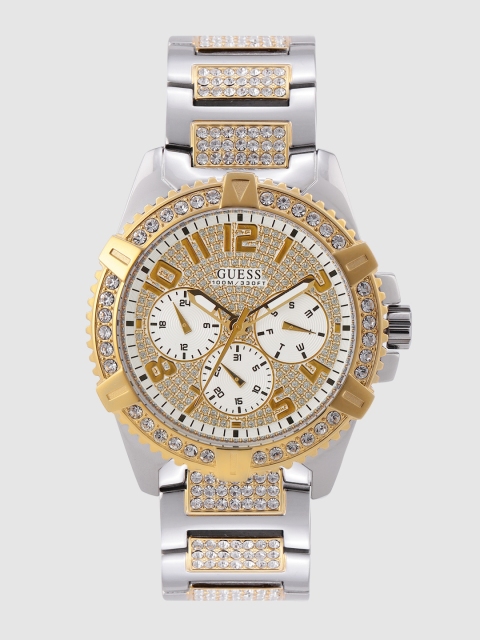 

GUESS Men Gold-Toned & White Analogue Watch W0799G4