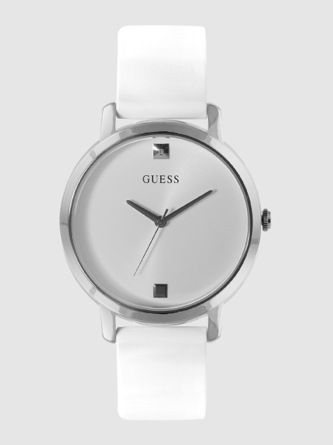 

GUESS Women Silver-Toned Diamond Studded Analogue Watch W1210L1