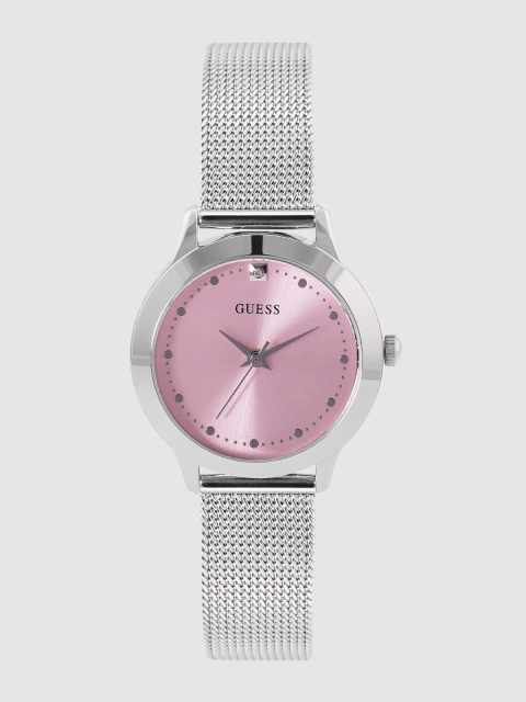 

GUESS Women Pink Diamond Studded Analogue Watch W1197L3