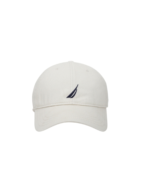 

Nautica Men Off-White Solid Baseball Cap