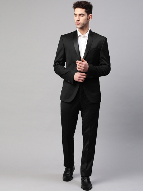

Blackberrys Men Black Solid Slim Fit Single-Breasted Formal Suit
