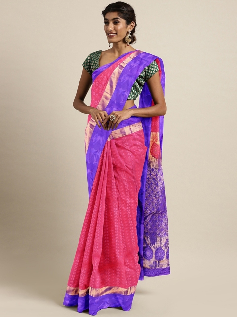 

The Chennai Silks Classicate Pink Pure Silk Woven Design Dharmavaram Saree