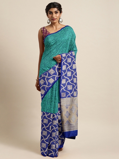 

The Chennai Silks Classicate Green & Blue Organza Woven Design Saree