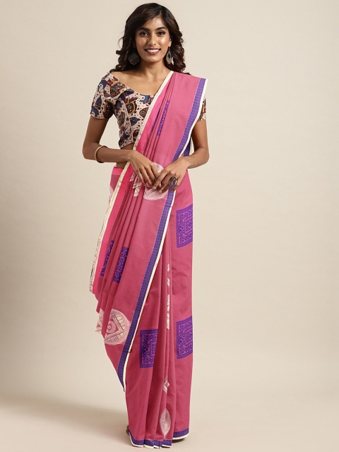 

The Chennai Silks Classicate Pink Woven Design Pure Cotton Saree