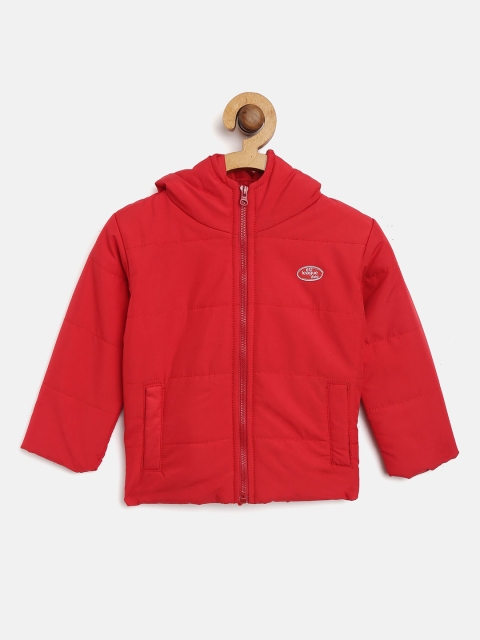 

612 league Boys Red Solid Hooded Padded Jacket