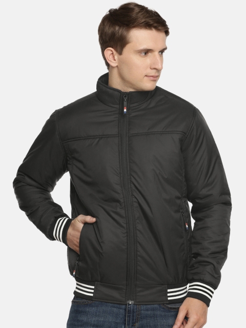 

SPYKAR Men Black Solid Insulator Bomber